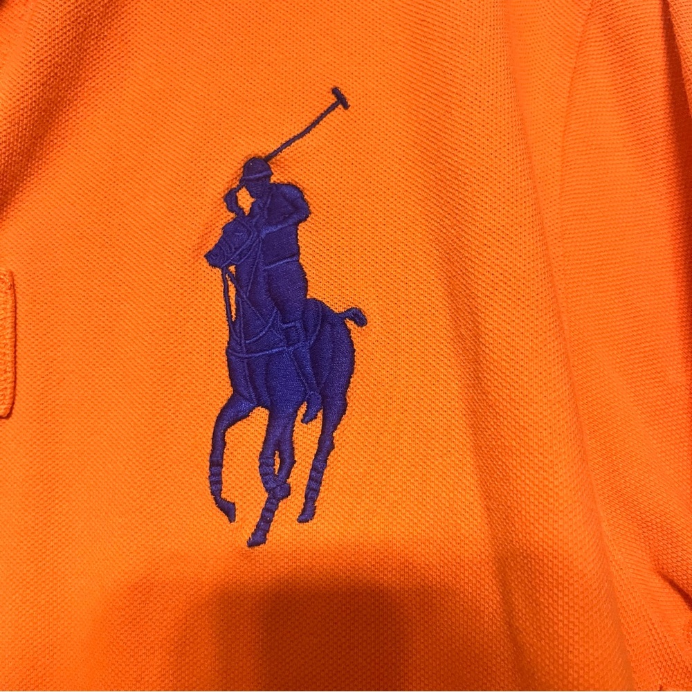 Ralph Lauren‎ Orange Polo with Navy Details - Picture 4 of 7